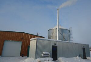 A wood pellet boiler in Whati